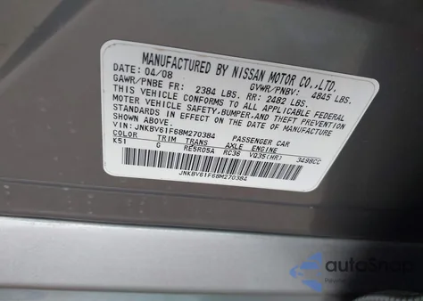 2008 Infiniti G35X from USA, damaged, VIN JNKBV61F68M270384